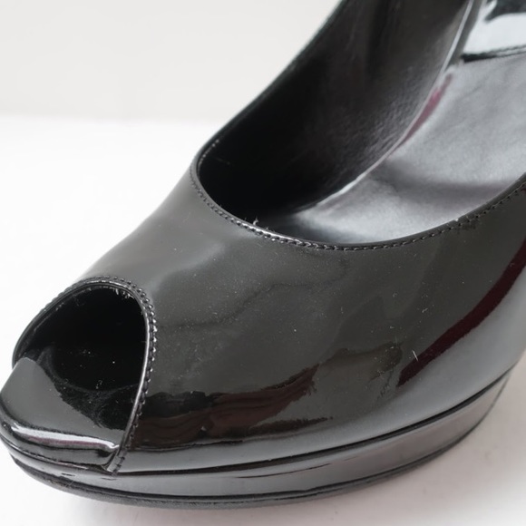 DIOR size 39 black patent peep toe PLATFORM PUMPS - Picture 11 of 12